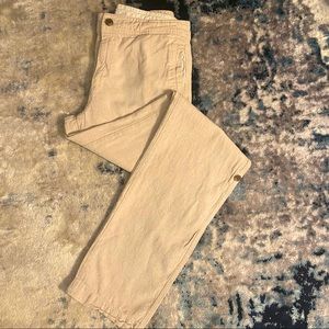 Khaki linen pants